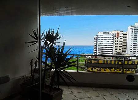 Muebles De Ratan Del departamento vista desde la sala